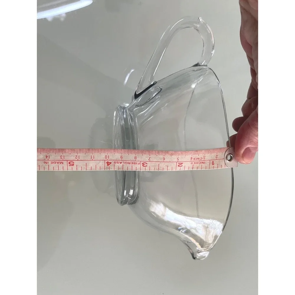 Anchor Hocking Clear Glass‎ Gravy Boat Sauce Server with Handle 8 Inch Long